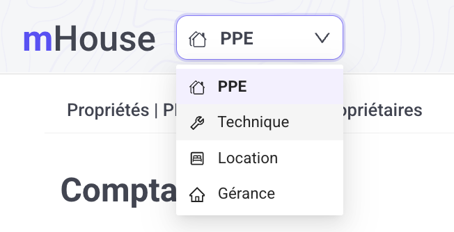 Sélecteur de modules mHouse